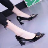 women classic green pointed toe slip on stiletto heel pumps lady sweet autumn office high heel shoes MartLion c 38 