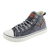 Denim Shoes Women Sneakers High top Thick Sole Ladies MartLion GRAY 8.5 