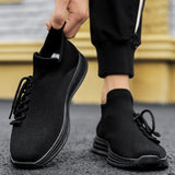 Fujeak Lightweight Knitted Loafers Breathable Sock Shoes Men's Non-slip Sneakers Casual Running Mart Lion   