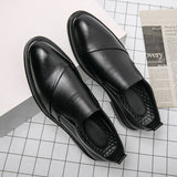 Slip On Dress Shoes Men's Formal Loafers Soft Split Leather Thick Sole Casual Footwear Mart Lion   