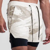 Summer Gym Jogging Exercise Shorts Men's Sports Fitness Quick-drying Double-layer Two-in-one Running Shorts MartLion   