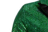 Men's Luxurious Sequin Suit Jacket Green Silver Bar KTV Stage Dress Coat blazers MartLion   