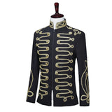 Steampunk Military Tassle Chains Prince Embroidery Medieval Jacket Coat DJ Club Wear  Rock Stars Blazer Suits Nobleman MartLion Embroidery S 