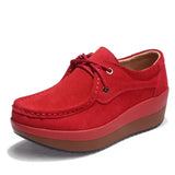 Autumn Shoes Platform Shoes Cow Suede Leather Flats Thick Sole Women's Loafers Moccasins MartLion