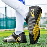 Football Boots Men's Anti Slip Society Soccer Cleats Long Spikes Soccer Shoes Kids Lightweight Mart Lion   
