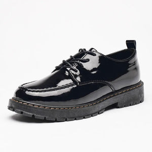 Black Shoes Men's Glitter Leather Casual Men's Classic Shoes Platform Footwear Zapatos Hombres MartLion Black 599 38 CHINA