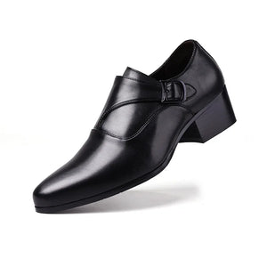 Leather Men's Dress Shoes High Heel British Elevator Shoes Wedding Party Oxford Footwear Increasing 6/8cm MartLion   