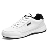 Leather Men's Shoes Breathable Sneakers Casual Walking Leisure Lightweight Tenis Masculino Zapatillas Hombre Mart Lion White 38 