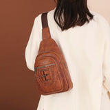 Women Chest Shoulder Crossbody Bags Female PU Leather Purse Wallet Ladies Messenger Pack Designer Mart Lion   