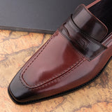 Genuine Leather Slip on Wedding Shoes Men's Luxury Formal Dress MartLion   