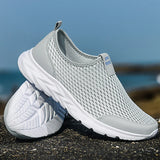 Men's Casual Shoes Slip On Sneakers Walking Mesh Classic Zapatillas Hombre Breathable MartLion light grey 35 