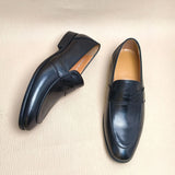 Comfortable Loafer Shoes For Men Casual Daily Wearing Office Handcrafted Black Printing Breathe  Leather Shoe Men MartLion   