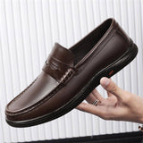 Natural Cow Leater Men's Loafers Slip Moccasins Super Soft Flats Casual Footwear For Driving Mart Lion   