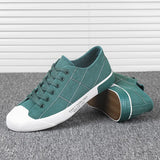 Men's Green Canvas Shoes Harajuku Breathable Casual Men's Summer Lightweight Vulcanized Sneakers Espadrilles MartLion   