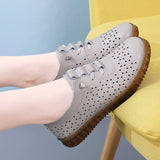 Women Sneakers Casual Shoes Leather Lightweight Designer Loafers Breathable Slip on Flat MartLion   