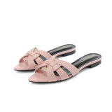 Women's Shoes Summer Genuine Leather Pointed Slippers Beach Flip-flops MartLion Pink 39 CHINA