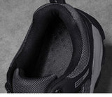 Autumn Leather Men's Sneakers Chunky Shoes Heighten Casual Damping Tennis Black Waterproof Mart Lion   