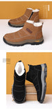  Winter Genuine Leather Men's Boots Natural Fur Warm Ankle Working Footwear Waterproof Snow Rubber MartLion - Mart Lion