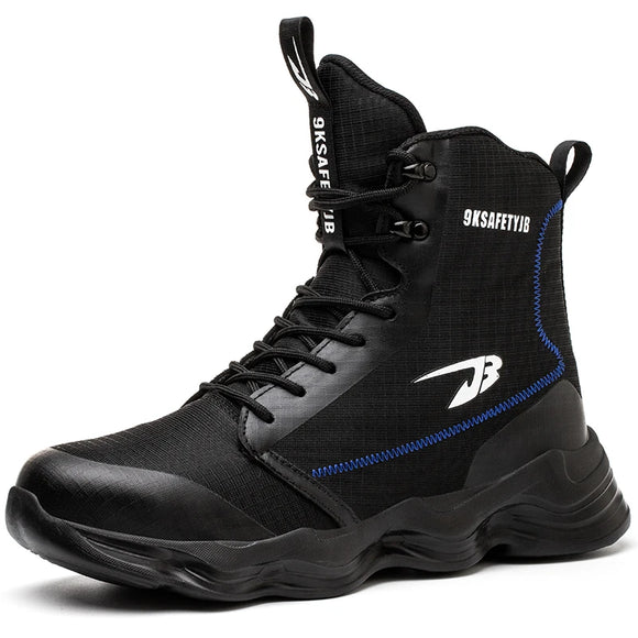 Men's Safety Shoes Work Waterproof Breathable SRA Non-slip EVA Boots steel toe cap MartLion 9991 Black 39 