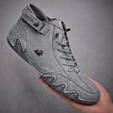 Men's Sneakers Casual High Top Winter Warm Designer Loafers Lace Up Shoes Boots Mart Lion Grey 38 