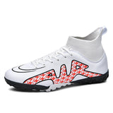 Society Soccer Cleats Soccer Shoes Men's Training Sport Footwear Professional Field Boot Fg Tf Soccer Mart Lion WhiteRed sd Eur 36 