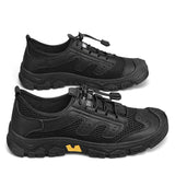 Men's Casual Shoes Summer Breathable Thin Driving Mesh Finish Cover Feet Black Sports MartLion black 39 