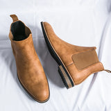 British Style Chelsea Boots Men's Ankel Dress Antumn Masculina Split Leather Shoes MartLion   