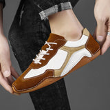 Classic Men's Casual Leather Shoes Handmade Flat Lace-up Driving zapatos hombre MartLion   
