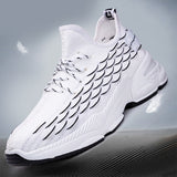 Men's Shoes Summer Breathable Sports Dad Running Tide Flying Mesh Casual Mesh Tide Mart Lion black white 39 