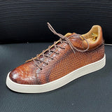 Derby Casual Shoes Men's Cow Genuine Leather Lace-Up Soft Sole Leather Flat Sneakers Driving Mart Lion   