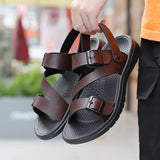 Summer Sandals for Men Outdoor Casual Sport Slippers PU Leather Non-slip Breathable Roman Shoes Beach Flip-Flop Garden Shoes MartLion