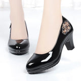 Women Classic Silver Wedding Square Heel Shoes for Night Club Lady Golden Comfort Stylish Heels MartLion a 40 