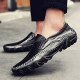 Cowhide Men's Octopus Casual Shoes Walking Driving Office Dress Footwear Loafers Summer or Four Seasons Mart Lion   