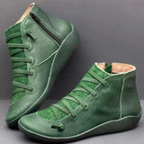 Women Arch Boots Short Plush Warm Femme Winter Waterproof Shoes Ankle PU MartLion green 35 