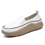 Women Shoes Flats Leather Sneakers Casual Walking Footwear Loafers MartLion WHITE 36 insole 23.0cm 