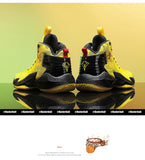 Mesh Yellow Basketball Shoes Men's High Top Non-slip Sneakers Shock-absorbing Elastic Sport Mart Lion   