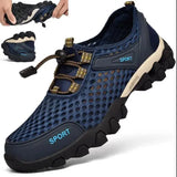 Men's Casual Tennis Sneakers Summer Breathable Mesh Shoes Non-Slip Hiking Climbing Trekking MartLion blue 39 