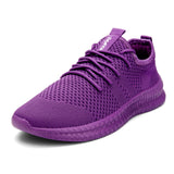 Woman Shoes Lac-up Men's Casual Lightweight Tenis Walking Solid Sneakers Breathable masculino Zapatillas Hombre Mart Lion Purple 2 37 