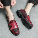 Men's formal shoes Split leather dress Slip loafers Elegant Social Mart Lion   