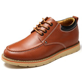 Classic Work Shoes Luxury Men's Casual Leather Shoes Driving Slip Platform Mart Lion Brown 37 