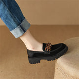 Spring Women Shoes Pumps Kid Suede Round Toe Chunky Heel Retro Loafers Platform Heel Sheep Suede MartLion   