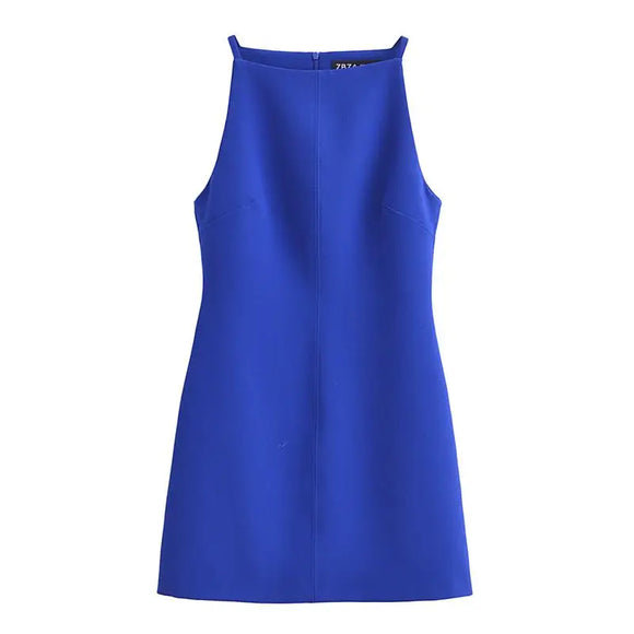 Dresses Women's Summer  Chic Slim Mini Holiday Women Dress MartLion Blue L 