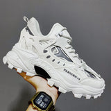 Men's Vulcanized  Luxury Sneakers Harajuku Shoes Chunky Platform Running Zapatos Hombre Mart Lion White 39 