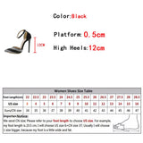 Liyke Pointed Toe 12CM Fetish High Heels Slingback Sandal Female Mules Shoes Spring Autumn Crystal Rhinestone Women Pumps Mart Lion   