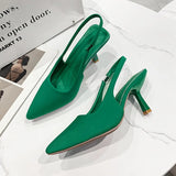 Ladies High Heels Summer Pointed Toe Stiletto Women's Shoes Outdoor Pumps Party Dress Green Sandals MartLion   