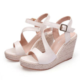 Summer Shoes Women Party Modern Platform Wedges Sandals High Heels Black Pink MartLion Beige 10 