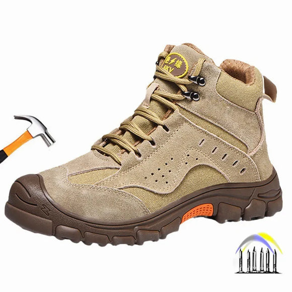  winter work shoes with steel toe high top work safety sneakers anti puncture warm protective anti slip winter work boots MartLion - Mart Lion