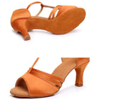 Adult Latin Dance Shoes Women's High-heeled Soft-soled Dancing Indoor Practice Sandals Summer Tango Jazz MartLion   