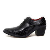 Classic Red Dress Shoes Men's Height-increasing High Heels Leather Wedding Elegant Party MartLion Black 830 38 CHINA