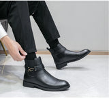 Oxford Men Shoes Leather Party Chelsea Dress Shoes Men Formal Boots For Men Classic Brogue Social Shoe male MartLion